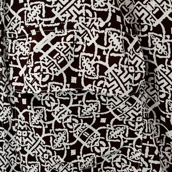 Chico’s Brown & White Open Front Rayon Cardigan Size 3 - Picture 4 of 13